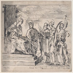 Jomfru og barn med fire hellige, 1700-tallet.