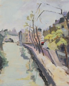 Quai des Grands Augustins, Paris, 1961 (olie på papir)