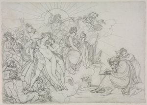 Påkaldelse til de guddommeligheder, der præsiderer over landbruget fra Virgils Georgics, efter 1798. af Anne Louis Girodet de Roucy Trioson