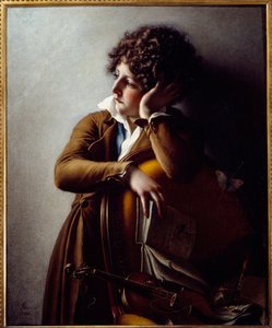 Portræt af unge Romainville Trioson, søn af Dr. Benoit Francois Trioson. Maleri af Anne Louis Girodet de Roucy-Trioson (Anne-Louis Girodet de Roucy Trioson af Anne Louis Girodet de Roucy Trioson