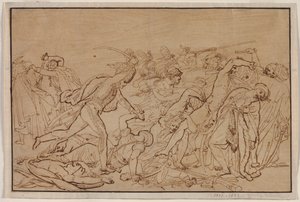 Studie til The Revolt of Cairo, 1810. af Anne Louis Girodet de Roucy Trioson