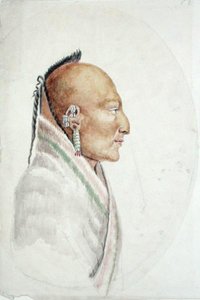 Cachasunghia, chef for Little Osage (akvarel på papir) af Anne Marguerite Hyde de Neuville