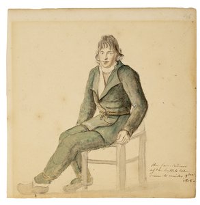 Fair American Indian Man of the Buffalo Tribe, Canisteo, New York, 1808 (akvarel, grafit og trækul på papir)