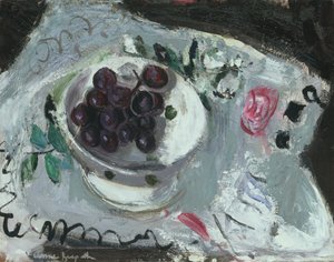 Dish of Grapes, ca. 1957 (olie på bord) af Anne Redpath