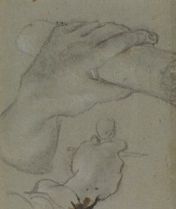 Carracci - v-studie til hænderne på Johannes E, RCIN 902115 af Annibale Carracci