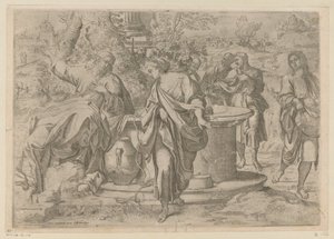 Kristus og den samaritanske kvinde af Annibale Carracci