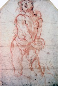 Figurstudie, 1560-1609 af Annibale Carracci