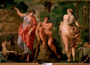 Hercules (Heracles) ved korsvejen Maleri af Annibale Carracci (Annibal Carrache) (1560-1609). 1596 Dim.167x237 cm Nationalmuseet i Capodimonte, Napoli.