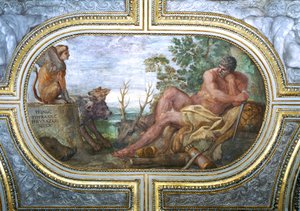 Herkules og sfinksen med Cerberus, fra 