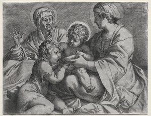Madonna med skålen af Annibale Carracci
