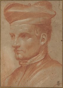 Portræt af en gejstlig med biretta af Annibale Carracci