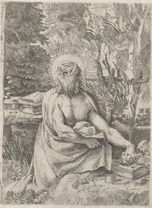 Sankt Hieronymus i ørkenen, ca. 1591. af Annibale Carracci