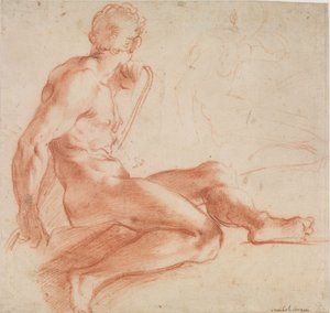 Sitzender männlicher Akt af Annibale Carracci