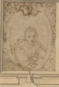 Selvportræt, ca. 1580 (pen og brunt blæk på papir) af Annibale Carracci