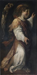 Bebudelsens engel, detalje (olie på lærred, ca. 1587) af Annibale Carracci