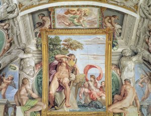 Galleria Carracci Carracci Hall detalje af Polyphemus og Galatea, 1597-1604 fresco af Annibale Carracci