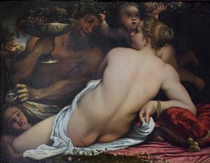 Venus, to satyrer og Amor af Annibale Carracci