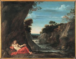 Landskab med den angrende Magdalene af Annibale Carraccis School