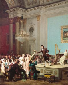 Paganinis første triumf, ca 1890, maleri af Annibale Gatti, Italien af Annibale Gatti