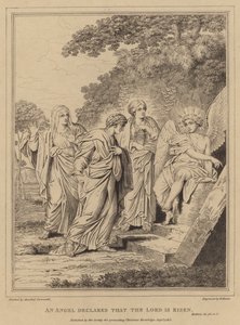 En engel forkynder, at Herren er opstanden, Matthæus af Annibale after Carracci