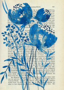 Blå akvarelblomster af Annick