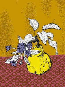 Kvede og lilla blomster