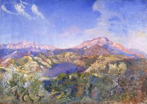 Italiensk landskab (olie på lærred) af Annie Louisa Swynnerton