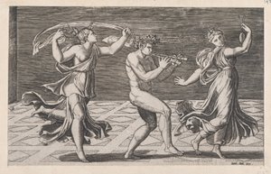 Speculum Romanae Magnificentiae: Dance of Fauns and Bacchants, begyndelsen af det 16. århundrede..., begyndelsen af det 16. århundrede af Anon