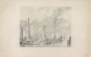Ankomst til Amsterdam af flygtninge før syndfloden, 1825 af Anonymous