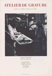 Plakat fra trykkeriet Atelier 63 i Paris Atelier de engraving ((...)) Atelier 63 Joelle Serve (titel på objekt) af Anonymous