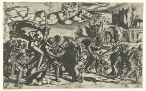 Allegori om krig og kunst Mars overhaler Venus og jager kunsten væk af Anonymous