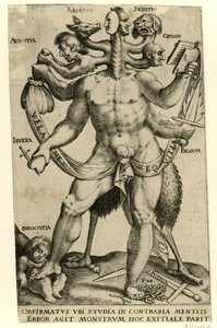 Allegorisk femhovedet monster af Anonymous