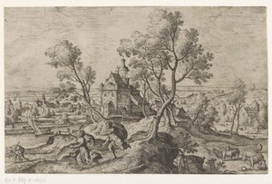 Apollo forfølger Daphne Landskaber med mytologiske og bibelske scener (serietitel) af Anonymous