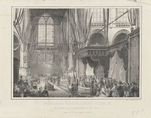 Indlæg af H.M. Kong Vilhelm III. i Nieuwe Kerk i Amsterdam 12. maj 1849 (titel på objekt) af Anonymous