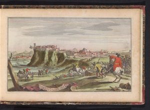 Belejring af Verua, ca. 1702 Verua fæstningen. Efter en vanskelig belejring og et tappert forsvar på seks måneder overgav sig til franskmændene den 8. april (titel på objekt) af Anonymous