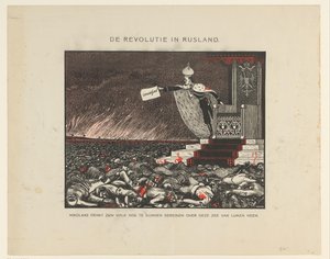 Blodig undertrykkelse af tsar Nicholas II af revolutionen i 1905 Revolutionen i Rusland (titel på objekt) af Anonymous