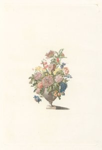 Blomstervase med pæoner blandt andet af Anonymous