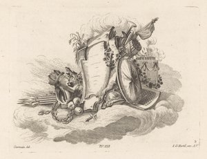 Cartouche med våben af Anonymous