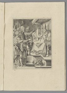 Kristus for Kajfas De kleine Passie (serietitel) The Passion of Christ afbildet af Albert Durer fra Nürnberg (serietitel) af Anonymous