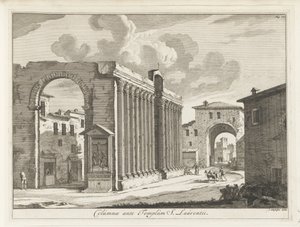 Colonnade af San Lorenzo og Rom Søjler af Temple of S. Laurentii (titel på objekt) Magasiner af de italienske malerier (serietitel) af Anonymous