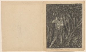 Coolen begynder at fælde en skov ved Ngoro, ca. 1820-1850 af Anonymous