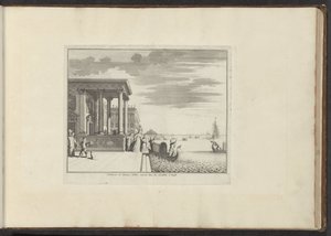 Damer af adel venter på en gondol i Venedig Kommentar les Femmes Nobles entrent dans les Gondoles à Venise (titel på objekt) Paladser og monumenter i Venedig, Livorno, Napoli og Rom (serietitel) af Anonymous