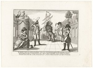 De Hollandse Leeuw af Pruisen, 1787 Forskellen mellem sekulær og guddommelig retfærdighed: eller den latterlige falsk-patriotiske suverænitet (...) (titel på objekt) af Anonymous