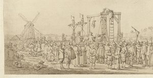 Ledenbergs kiste hængt på galgen, 1619 af Anonymous