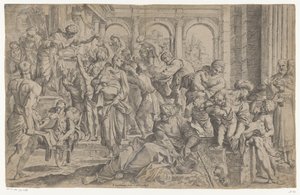Saint Roch uddeler almisse af Anonymous