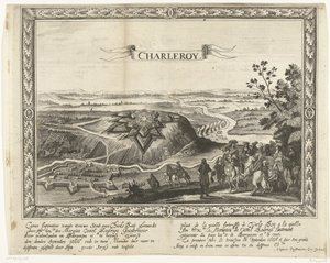 Den nye fæstning i Charleroi, 1666 Caerte figurativ af den nye by af Charle Roij (...) (titel på objekt) Plant de la nouelle fortresse de Charle Roij (...) (titel på objektet) af Anonymous