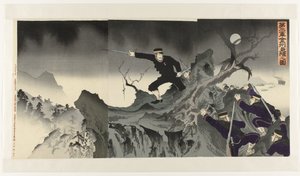 Anden division lander ved Liaodong Dai nigun Kinshû joriku no zu af Anonymous