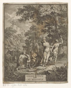 Diana og hyrder Titelblad for: Gerard Kempher, Herderszangen, 1732 af Anonymous