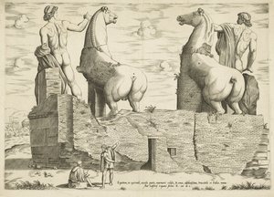 Dioscuren, van achteren set Mirror of Roman Magnificence (serietitel) af Anonymous