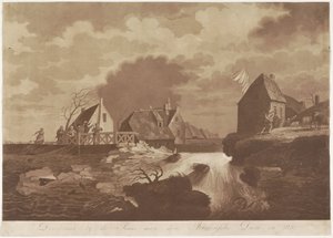Gennembrud af Arkelse-dæmningen ved Gorinchem, 1820 Gennembrud ved Sluis aan den Arkelsche Dam i 1820 (titel på objekt) af Anonymous